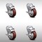 Service Caster 4 Inch SS Maroon Polyurethane Wheel Swivel Bolt Hole Caster Set with Brake SCC SCC-SSBH20S414-PPUB-MRN-TLB-4 - alternate 1